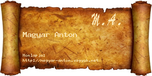 Magyar Anton névjegykártya